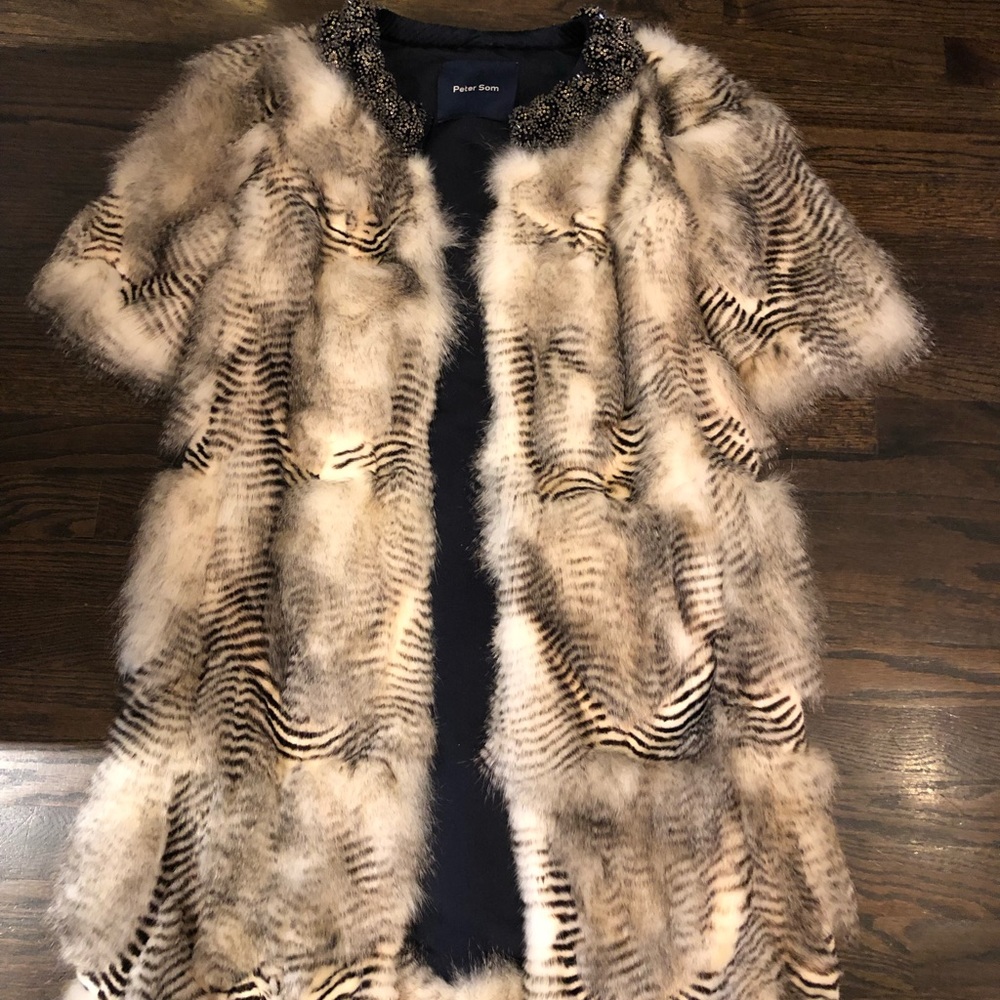 Peter Som sheared fox genuine fur coat.